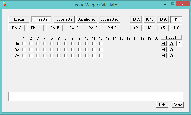 Exotic Wager Calculator - Pace and Cap - Sartin Methodology & The Match Up